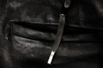 Boris Bidjan Saberi P23 Pants P34 Vinyl Coated waxed closeup