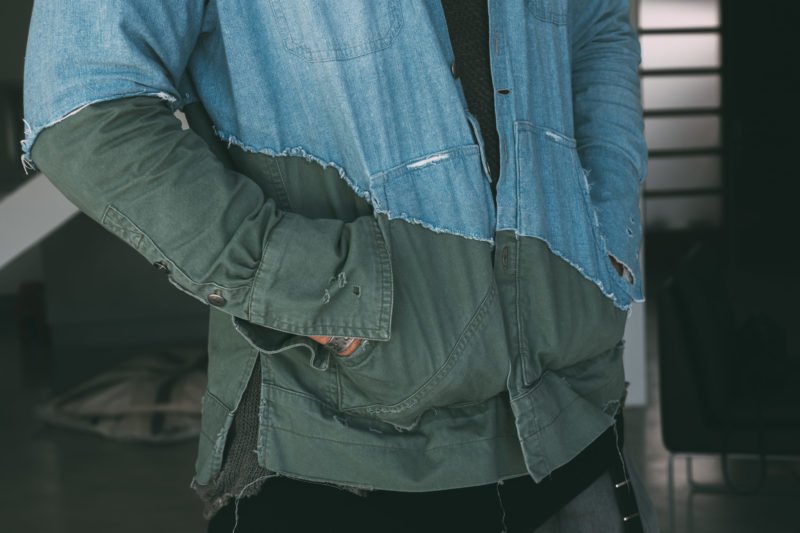 Greg Lauren Denim/Cargo 50-50 Boxy Studio Shirt