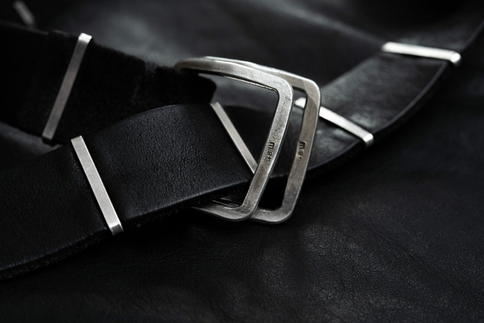 M.A+ by Maurizio Amadei Double Square Buckle Reversible Staple Belt
