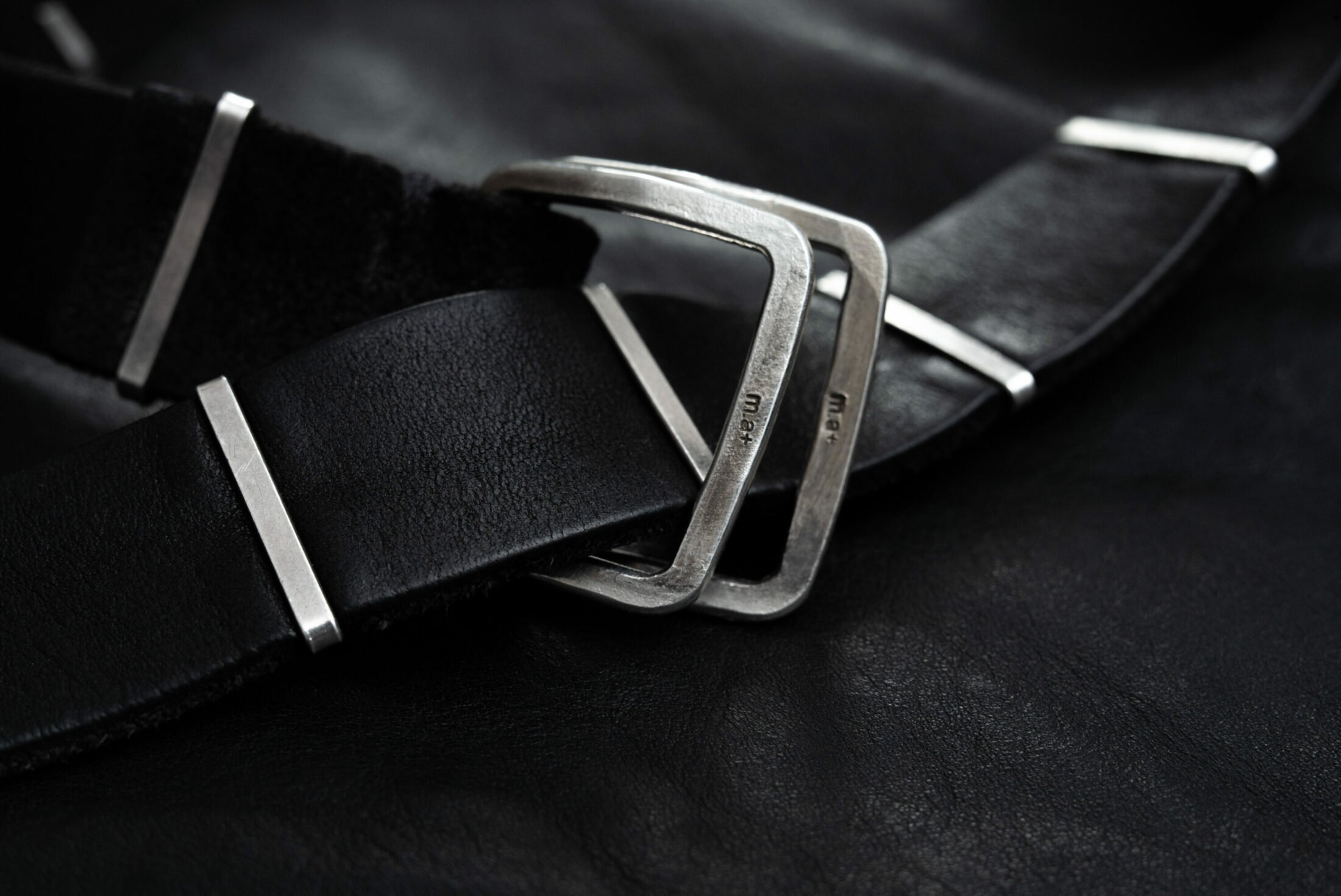 M.A+ by Maurizio Amadei Double Square Buckle Reversible Staple Belt