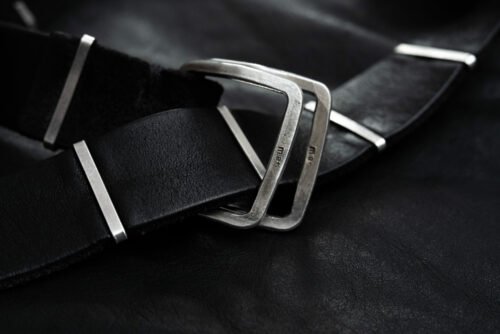 M.A+ by Maurizio Amadei Double Square Buckle Reversible Staple Belt