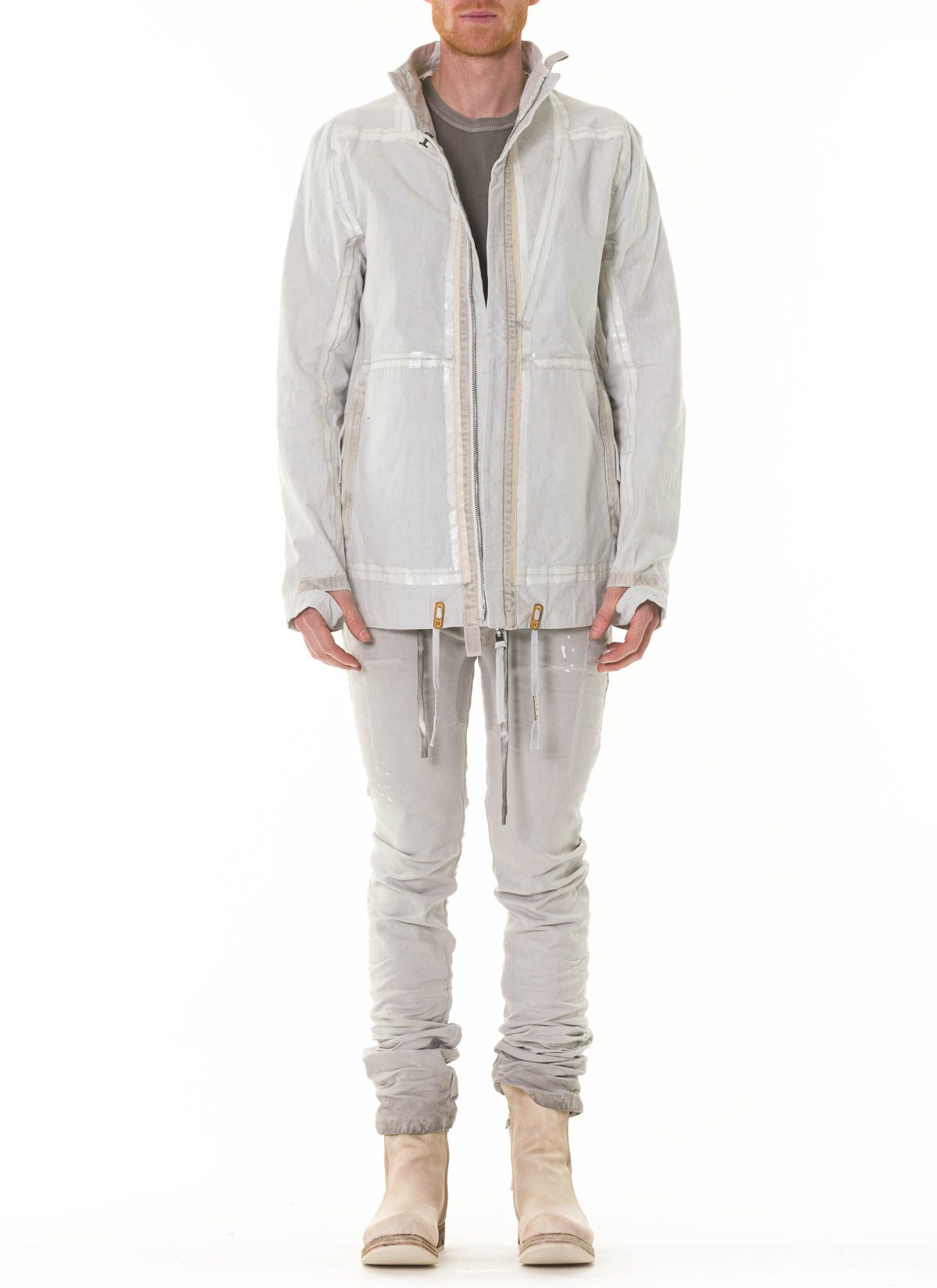 BORIS BIDJAN SABERI OUTDOOR JACKET 4 ST reversible, light grey, cotton  (F1502F-W)