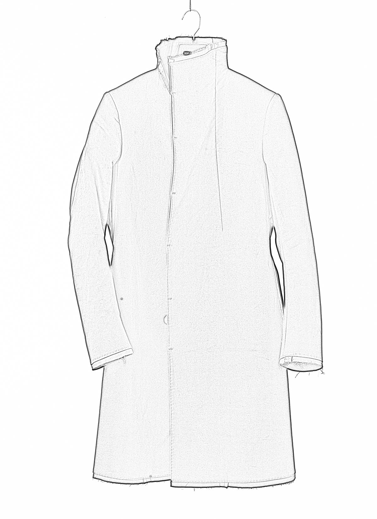 BORIS BIDJAN SABERI COAT1 MID exclusively, black, cotton (FIF10008)