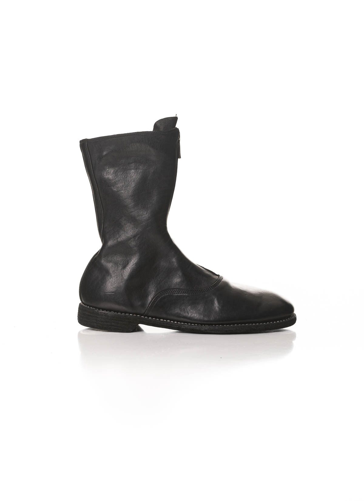 GUIDI 310 Classic Front Zip Army Boot, black, horse leather