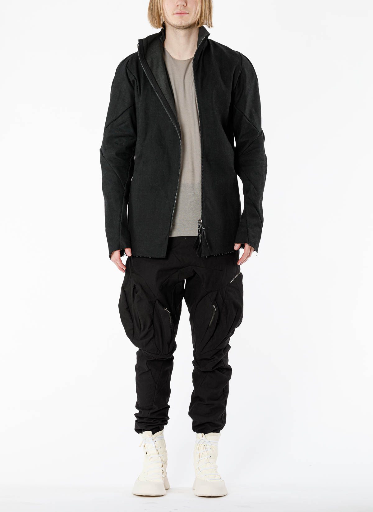 LEON EMANUEL BLANCK Distortion Straight Jacket, black, japanese selfedge  denim