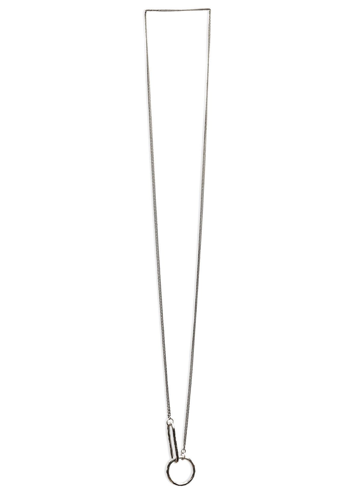 WERKSTATT:MÜNCHEN M3879 Necklace Hammered Link + Circle, sterling silver