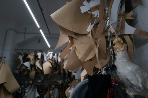Berlin Avant Garde Fashion Leon Emanuel Blanck Patterns at Production Site