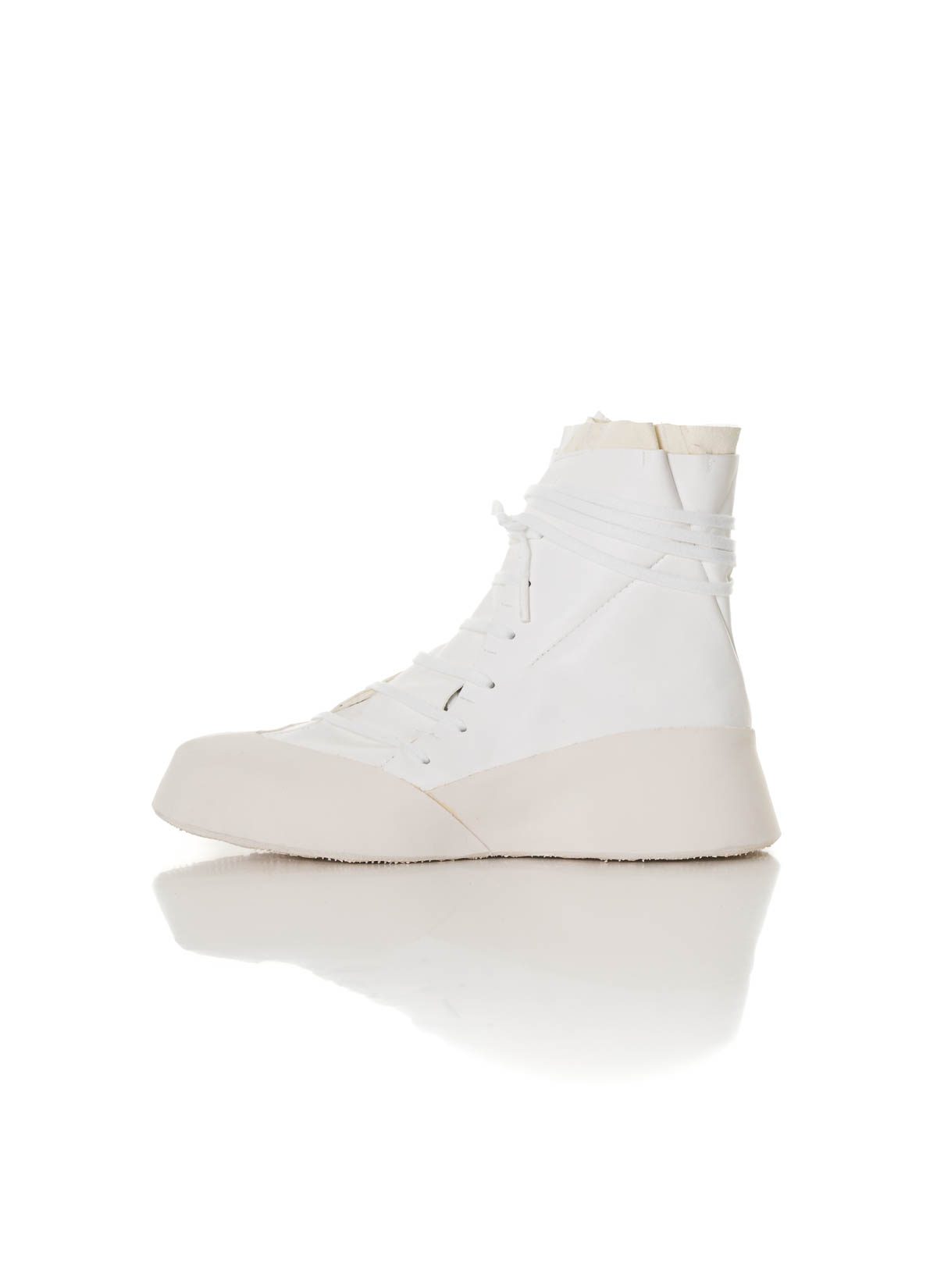 LEON EMANUEL BLANCK Distortion Featherweight High Top Sneaker, optical white,  horse leather