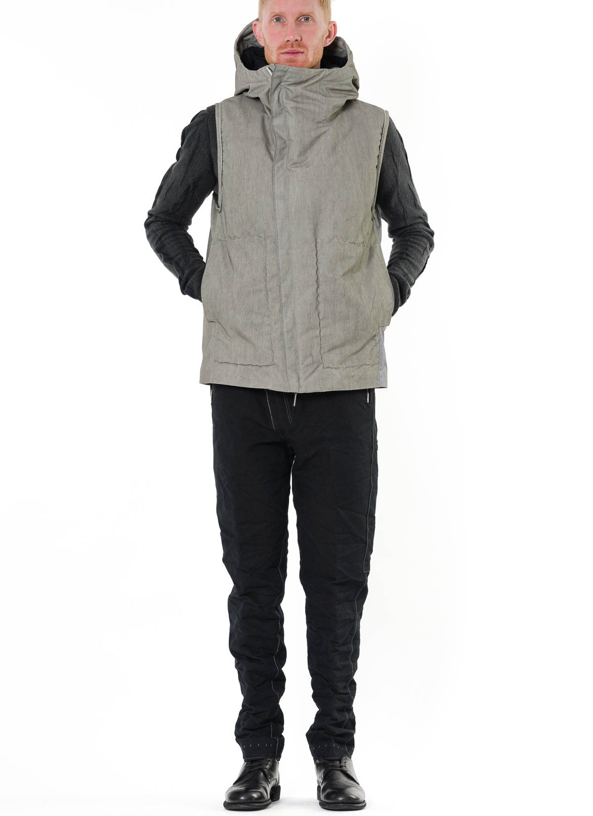 TAICHI MURAKAMI M Parka Vest Origami Primaloft, dusty white, 3