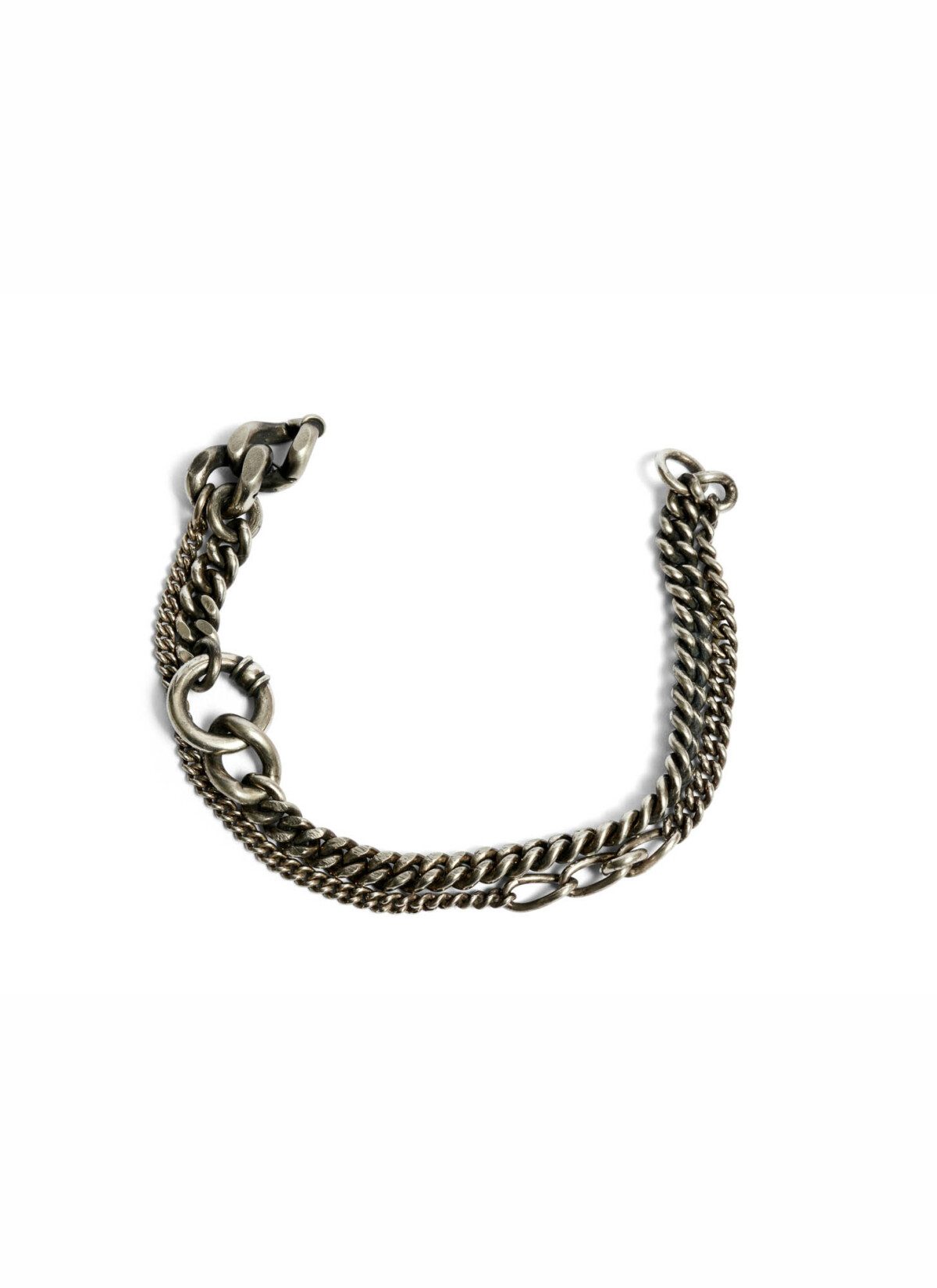 WERKSTATT:MÜNCHEN M2541 Bracelet Two Chains Ring, sterling silver