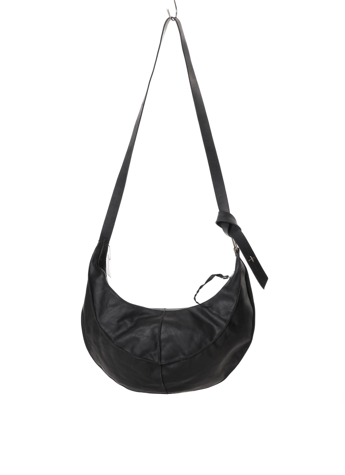 M.A+ by M. Amadei Medium Banana Belt Bag BO250, black, cow leather