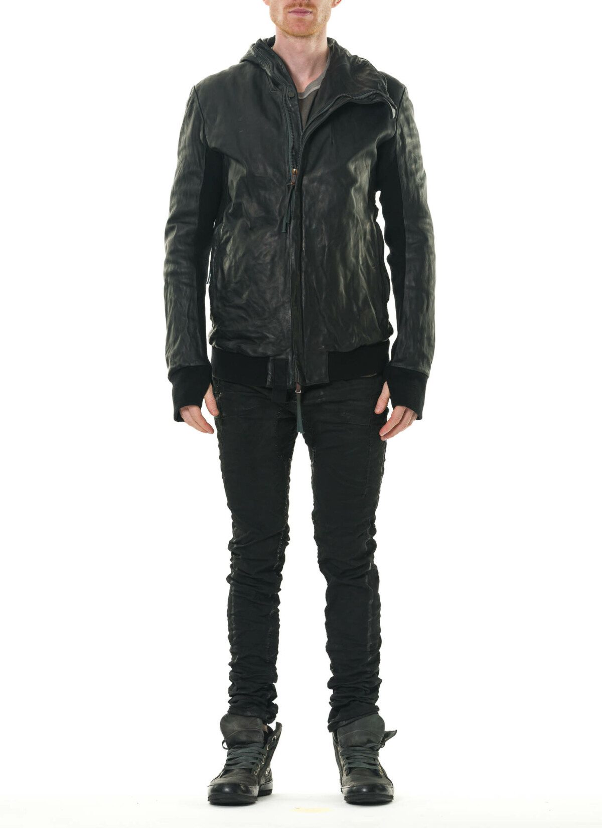 BORIS BIDJAN SABERI ZIPPER22.1 primaloft, black, horse leather