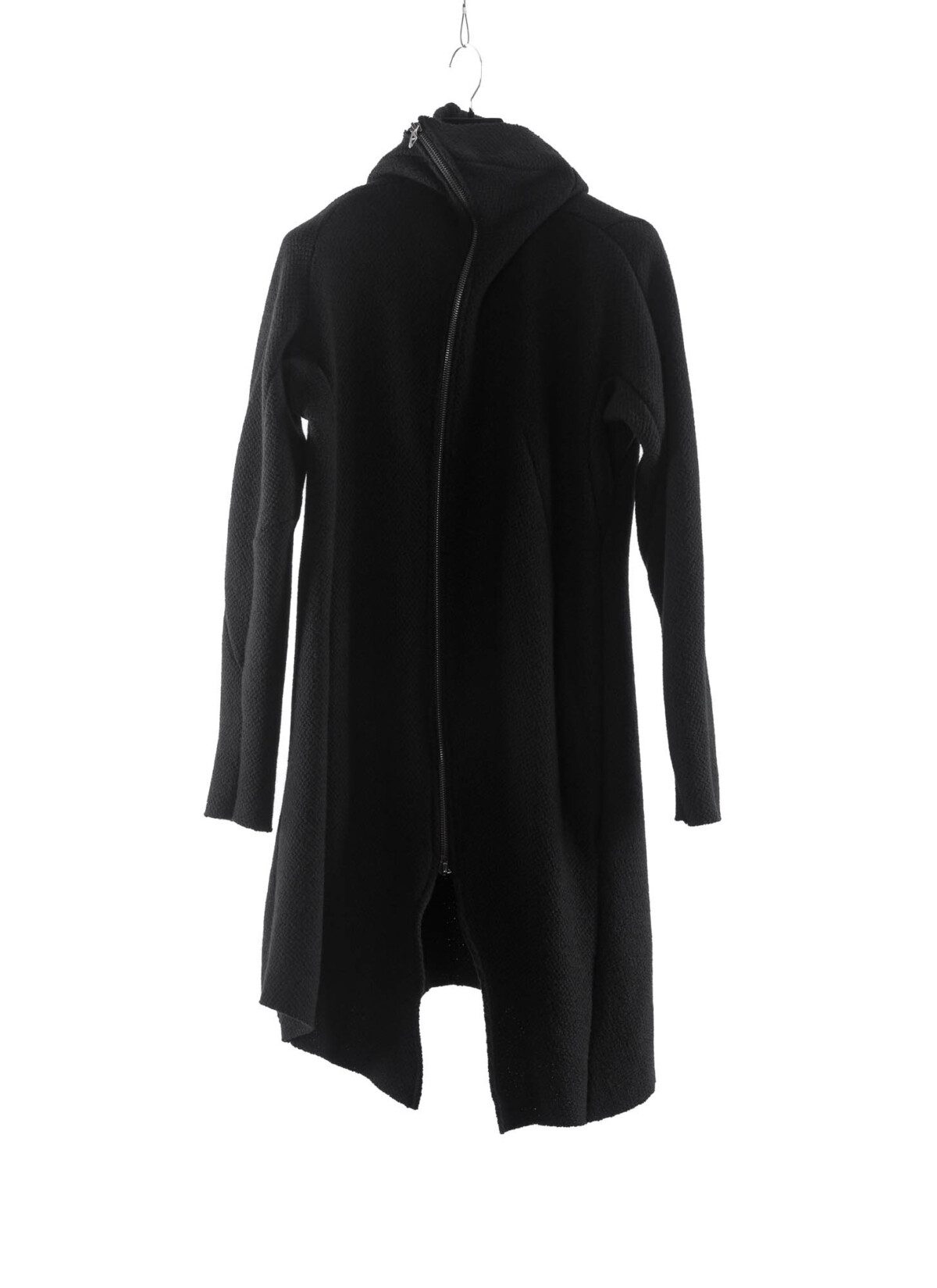 LEON EMANUEL BLANCK Distortion Long Hoodie With Zipper, black