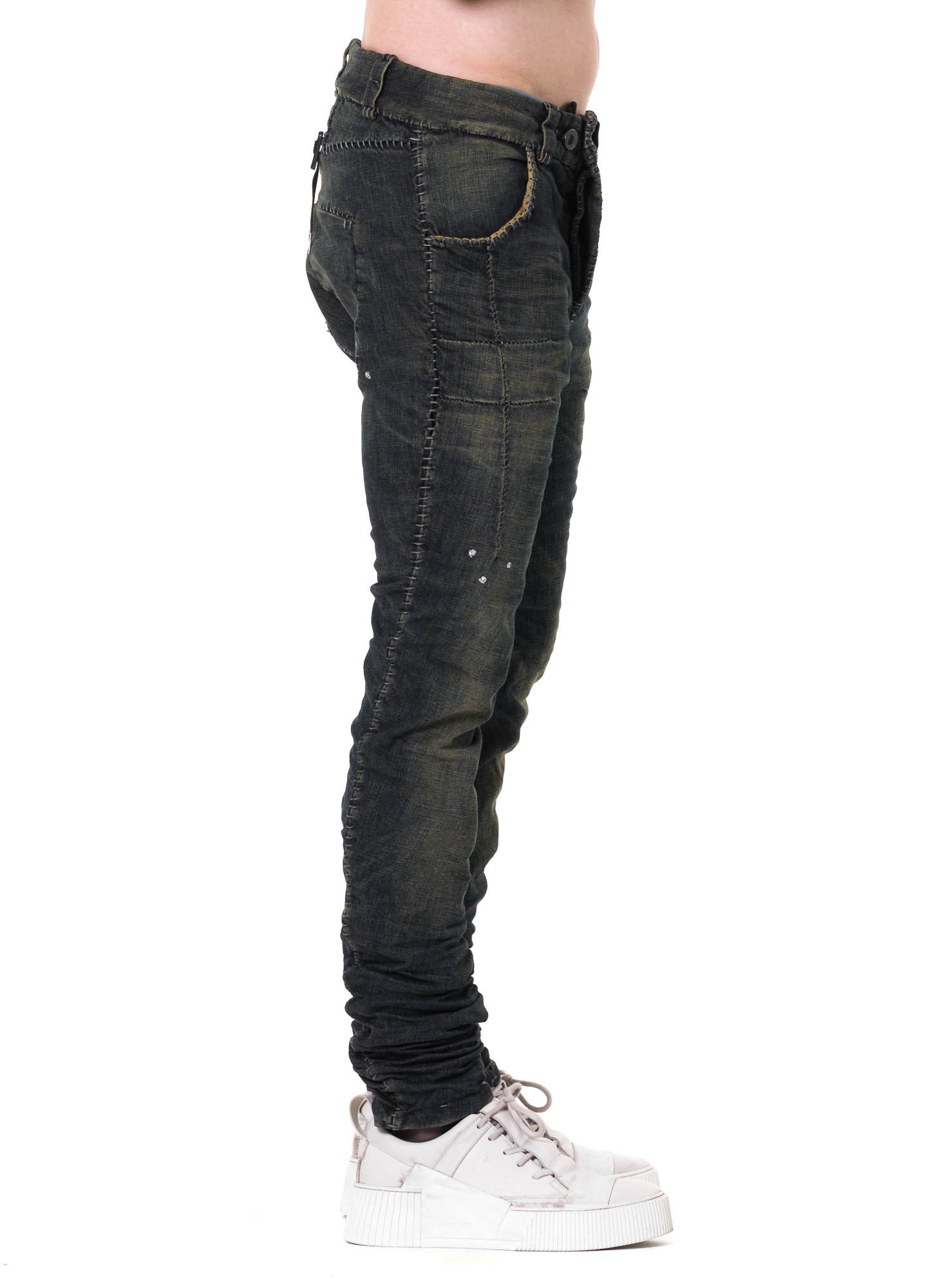 BORIS BIDJAN SABERI P13HS TF, dirty dark denim, 98% CO / 2% PU (FKU10002)