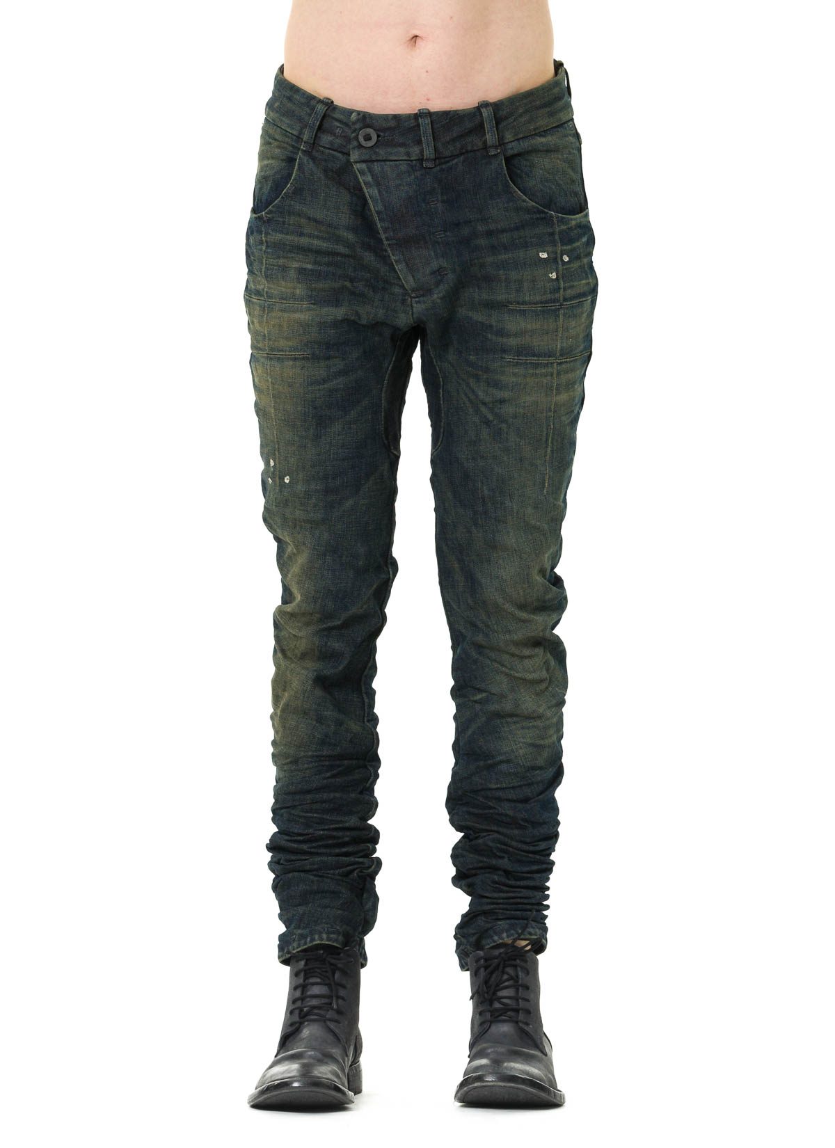 BORIS BIDJAN SABERI P13 TF, dirty dark denim, 98% CO / 2% PU