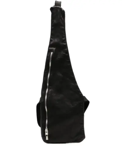 Guidi front zip-fastening belt bag - Black