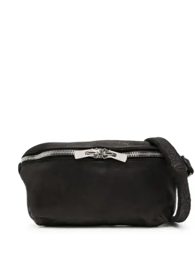 Guidi full-grain leather messenger bag - Black