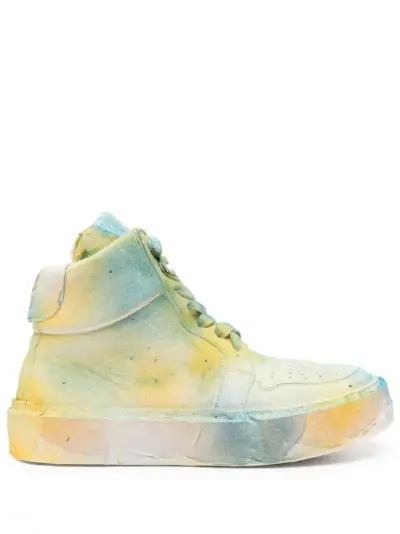Guidi spray-effect high-top sneakers - Green