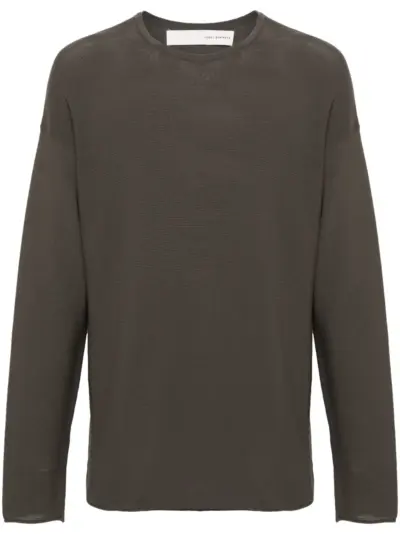 Isabel Benenato rolled-trim cotton jumper - Green