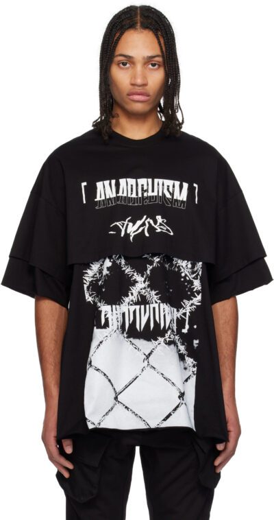 Julius Black Ana-Cropped Double JD T-shirt