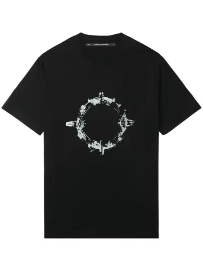 Julius abstract-print crew-neck T-shirt - Black