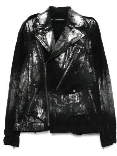 Julius cotton biker jacket - Black