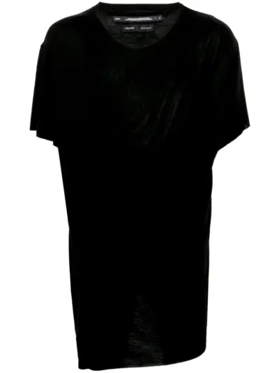 Julius draped round-neck T-shirt - Black