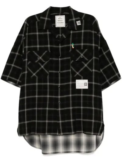 Maison MIHARA YASUHIRO double layered check shirt - Black