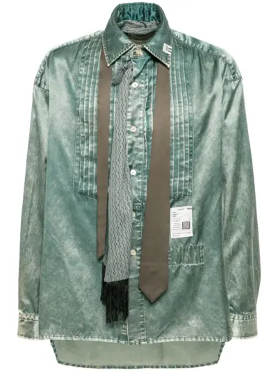Maison MIHARA YASUHIRO logo-patch shirt - Green
