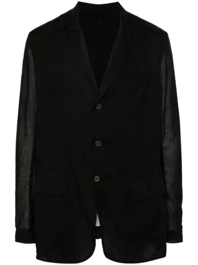 Masnada semi-sheer single-breasted blazer - Black
