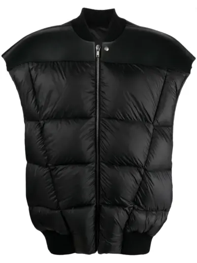 Rick Owens zip-up puffer gilet - Black