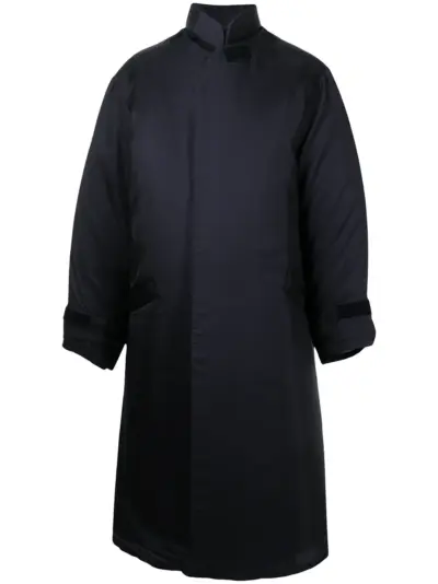 Yohji Yamamoto concealed-front fastening coat - Black