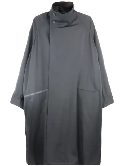 Yohji Yamamoto cross-zipper wool gabardine jacket - Black