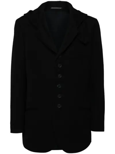 Yohji Yamamoto hooded wool jacket - Black