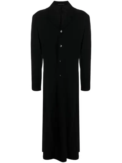 Yohji Yamamoto notched-lapels single-breasted coat - Black
