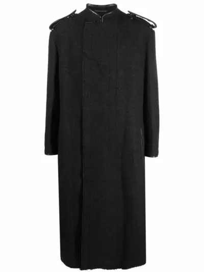 Yohji Yamamoto shoulder tabs detail coat - Black