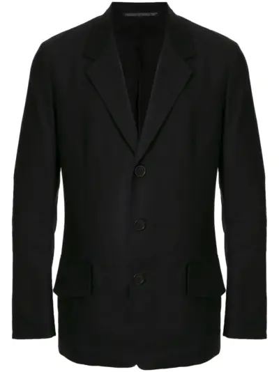 Yohji Yamamoto single-breasted blazer - Black