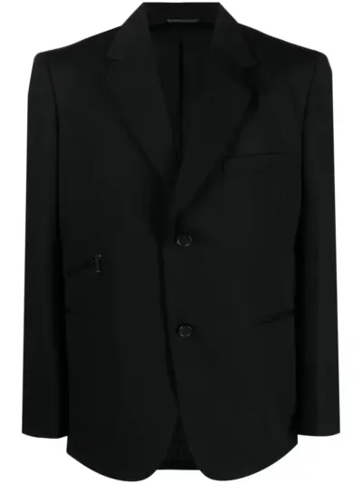 Yohji Yamamoto single-breasted wool blazer - Black