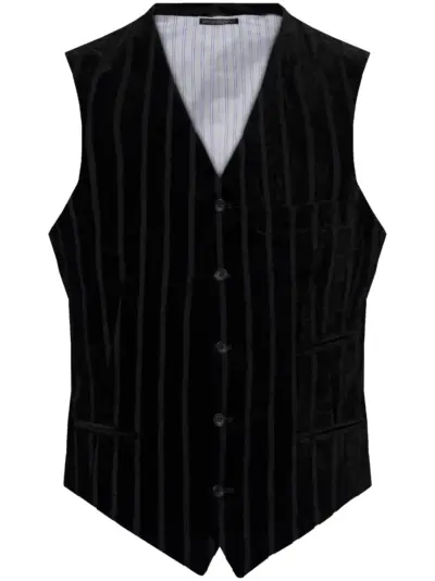 Yohji Yamamoto striped waistcoat - Black