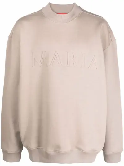 032c Maria-embossed cotton sweatshirt - Neutrals