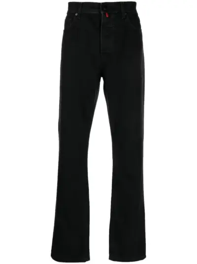 032c logo-patch organic cotton jeans - Black