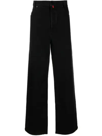 032c logo-patch straight-leg jeans - Black