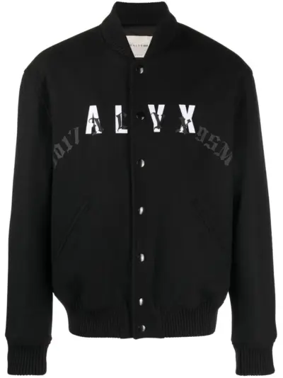 1017 ALYX 9SM leather-logo bomber jacket - Black