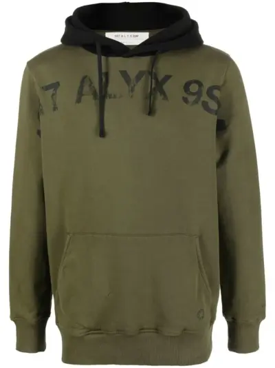 1017 ALYX 9SM logo-print cotton hoodie - Green