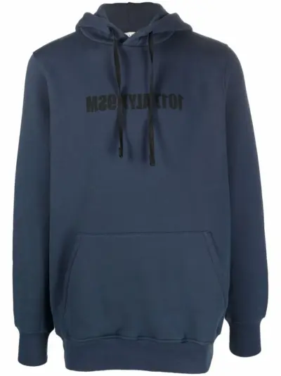 1017 ALYX 9SM reverse logo-print rib-trimmed hoodie - Blue