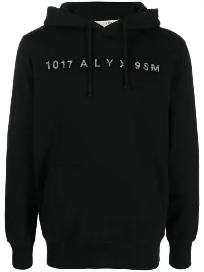 1017 ALYX 9SM studded-logo detail hoodie - Black
