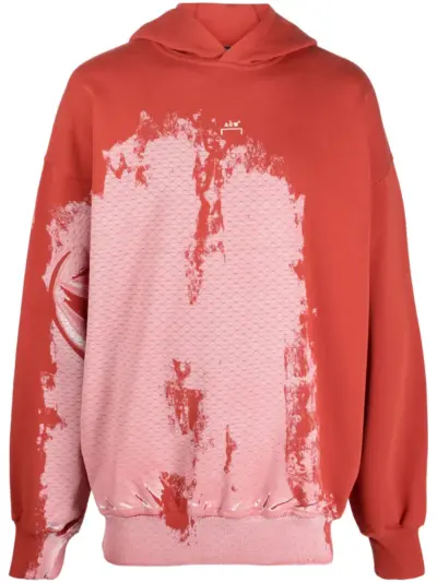 A-COLD-WALL* Brushstroke abstract-print hoodie - Red