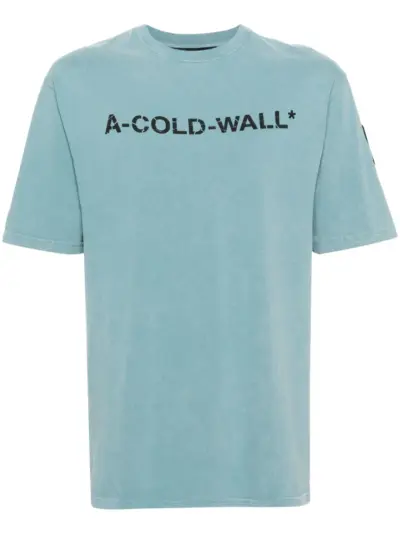 A-COLD-WALL* Overdye logo-print T-shirt - Blue