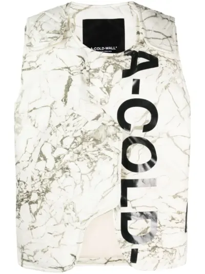 A-COLD-WALL* Overset asymmetric padded gilet - Neutrals