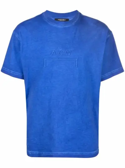 A-COLD-WALL* logo-embroidered organic cotton T-shirt - Blue